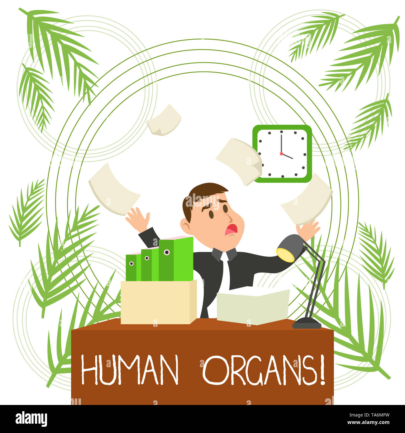 Conceptual hand writing showing Huanalysis Organs. Concept meaning The internal genital structures of the huanalysis body Male Manager Cluttered Works Stock Photo