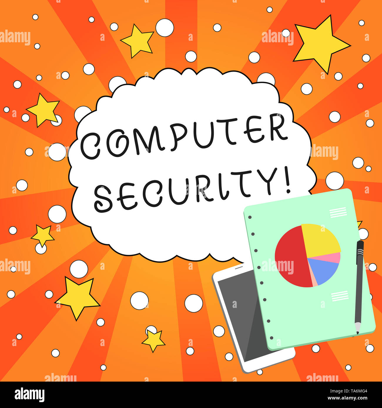 Writing note showing Computer Security. Business concept for protection ...