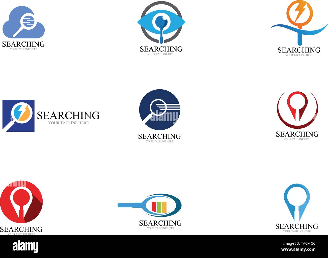 Search logo and symbol template vector Stock Vector