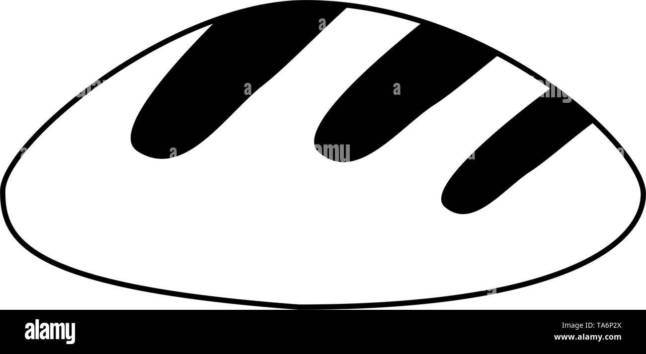 Bread wheat food cartoon isolated in black and white Stock Vector Image ...