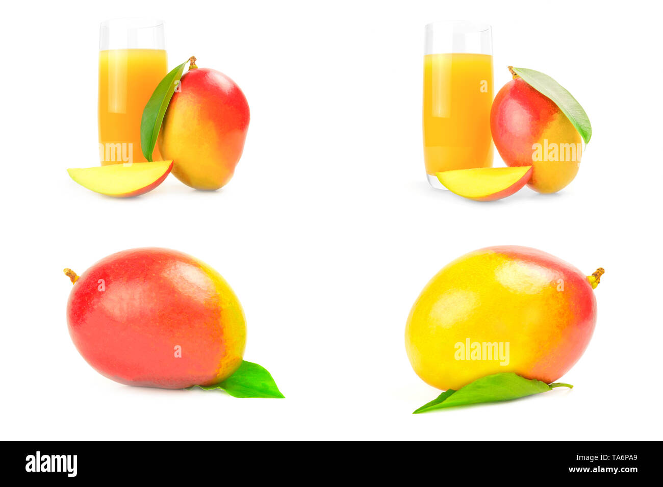 Collection of red mango isolated over a white background Stock Photo