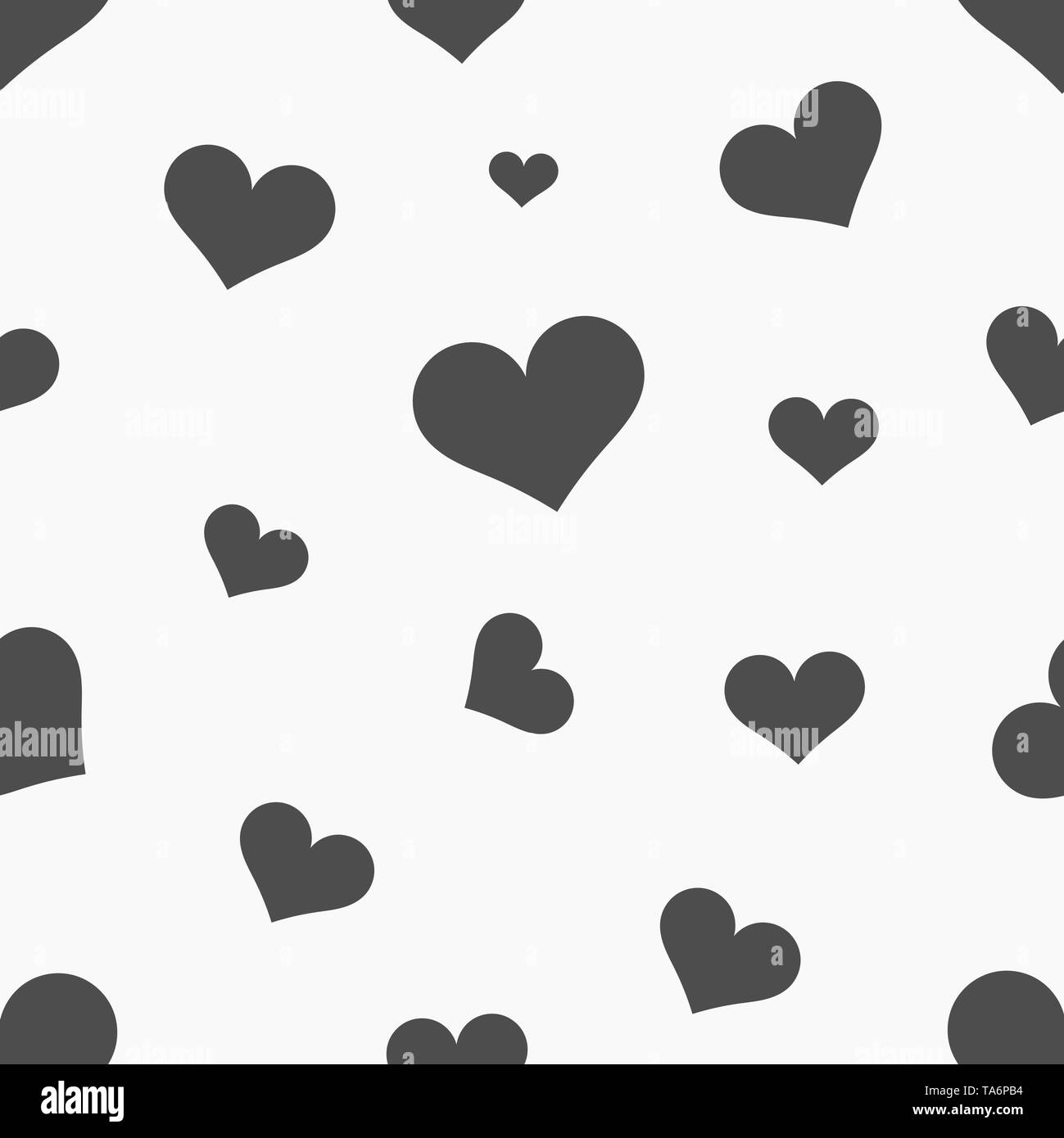 Black hearts seamless pattern. Vector illustration Stock Vector Image ...