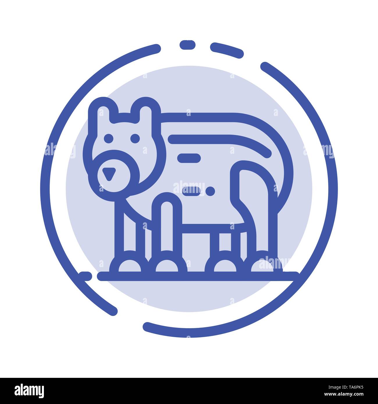 Animal, Bear, Polar, Canada Blue Dotted Line Line Icon Stock Vector