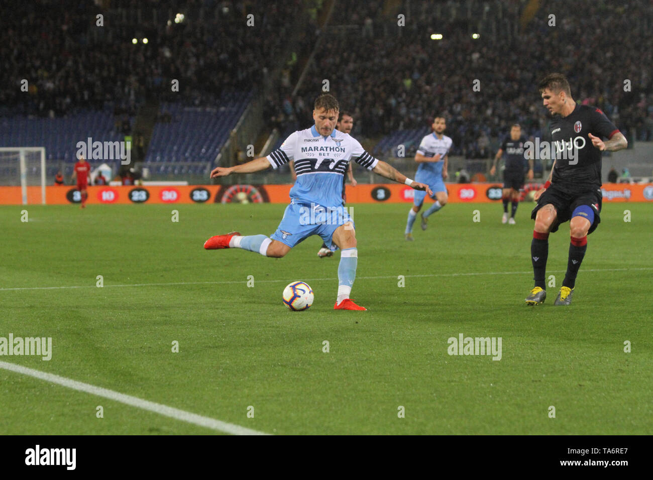 Rome, Italy. 20th May, 2019. At Stadio Olimpico of Rome, Lazio and Bologna draw 3-3 for the 37th match of Italian Serie A. Credit: Paolo Pizzi/Pacific Press/Alamy Live News Stock Photo