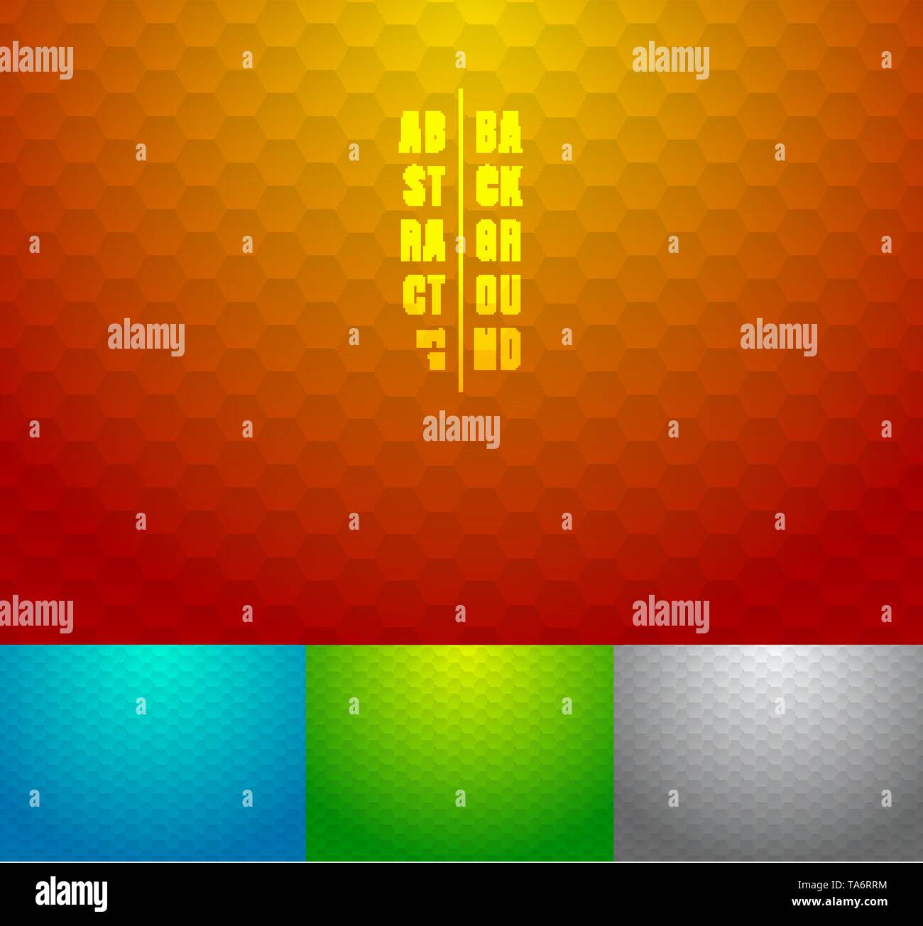 Set of abstract red, blue, green, gray hexagons pattern background