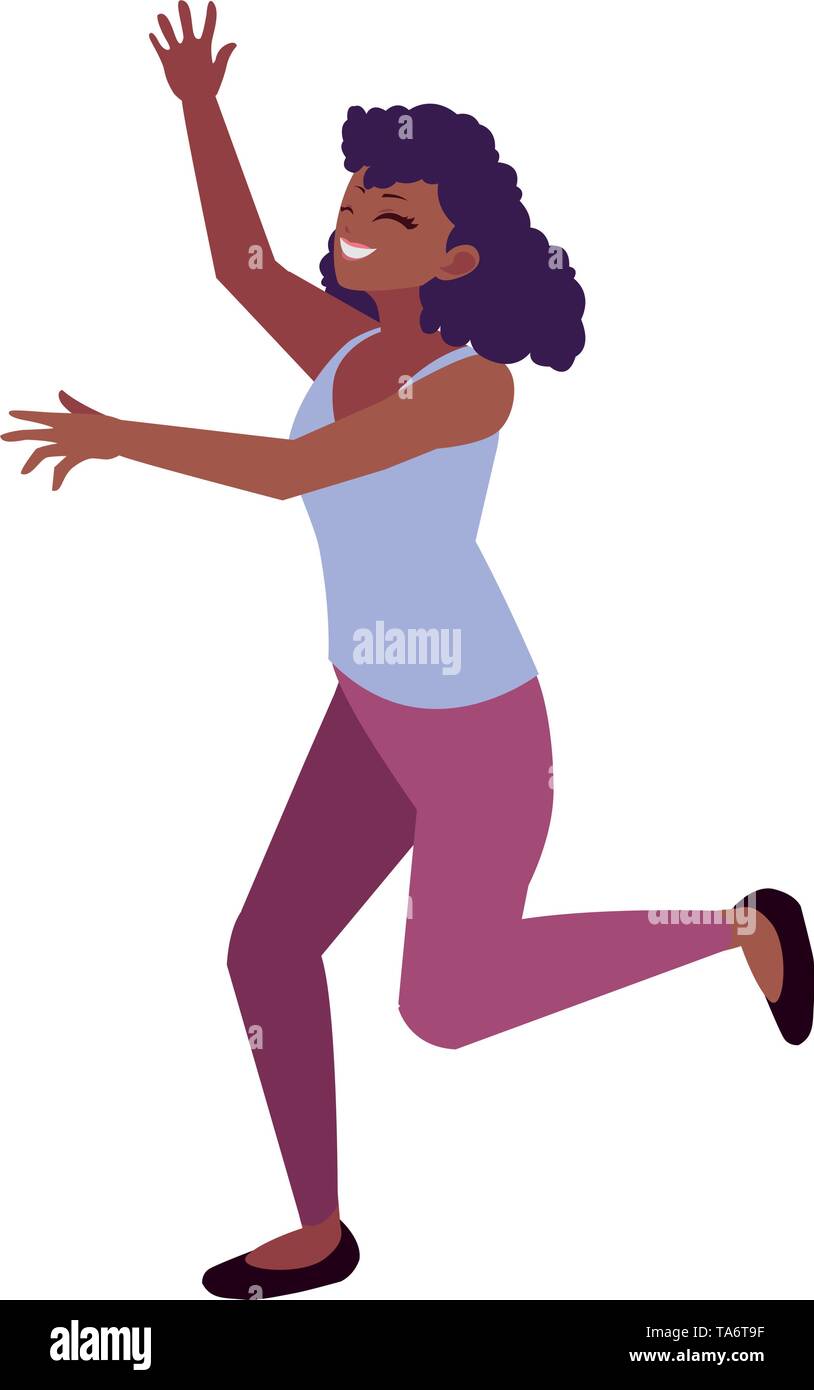 happy afro young woman celebrating vector illustration design Stock ...