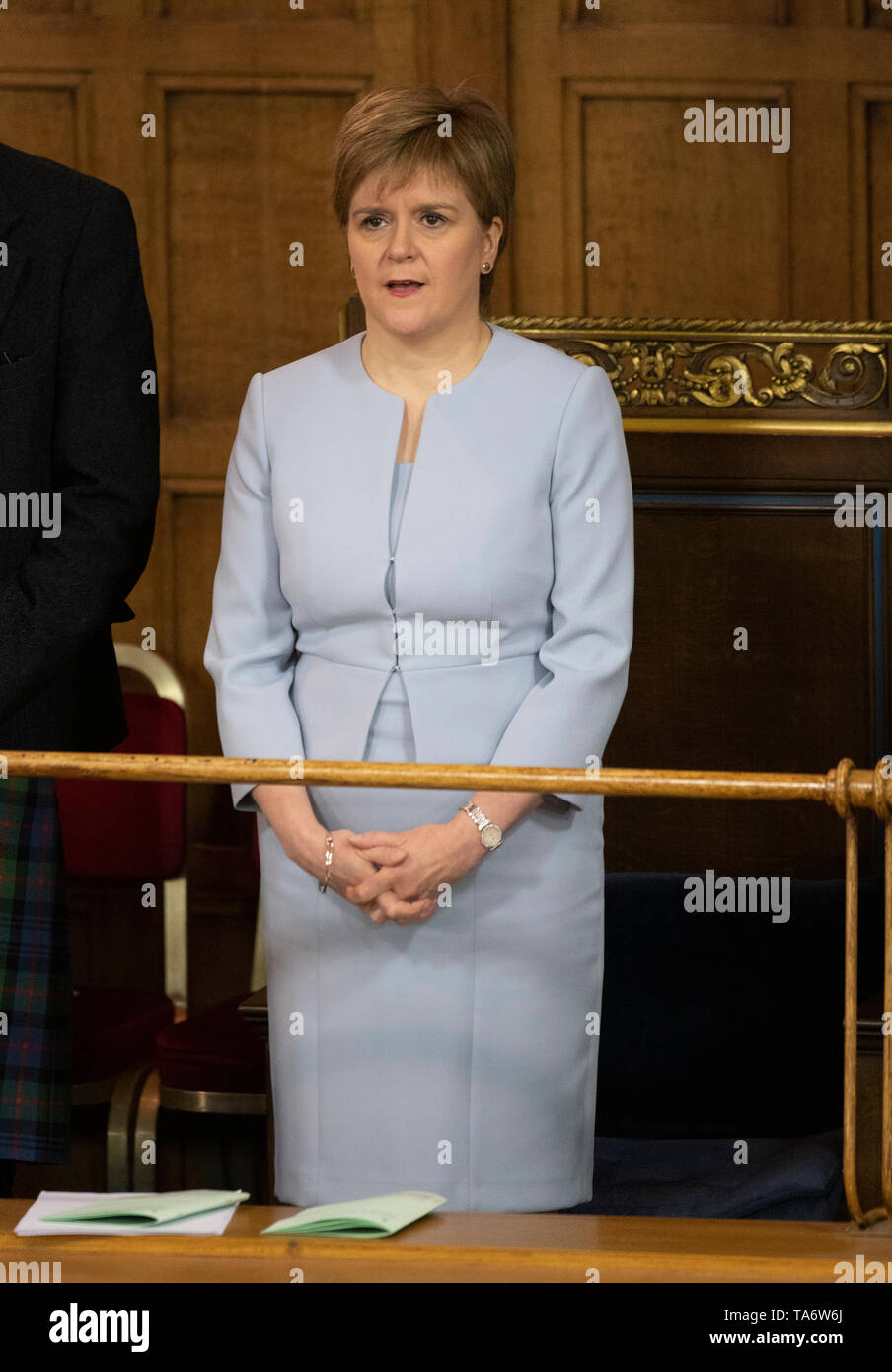 First Minister Nicola Sturgeon before her address to the General Assembly of the Church of Scotland at the General Assembly Hall in Edinburgh. Stock Photo