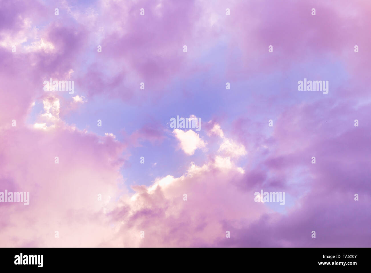 Amazing Pink Fluffy Clouds on Bright Sky Stock Photo - Alamy