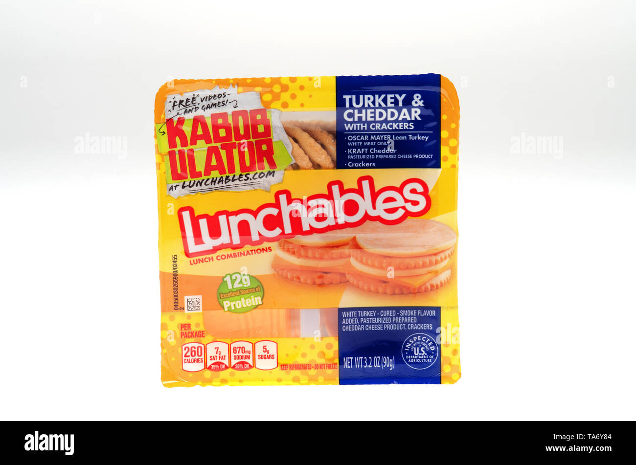 Oscar Mayer Lunchables turkey with cheese and crackers by Kraft Heinz Stock Photo