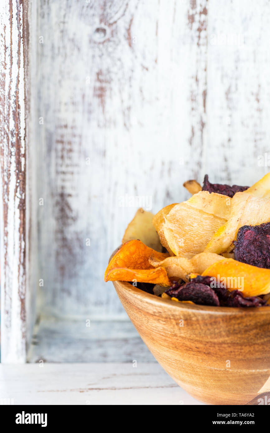 Bowl of Healthy Snack from Vegetable Chips, Crisps Stock Photo Alamy