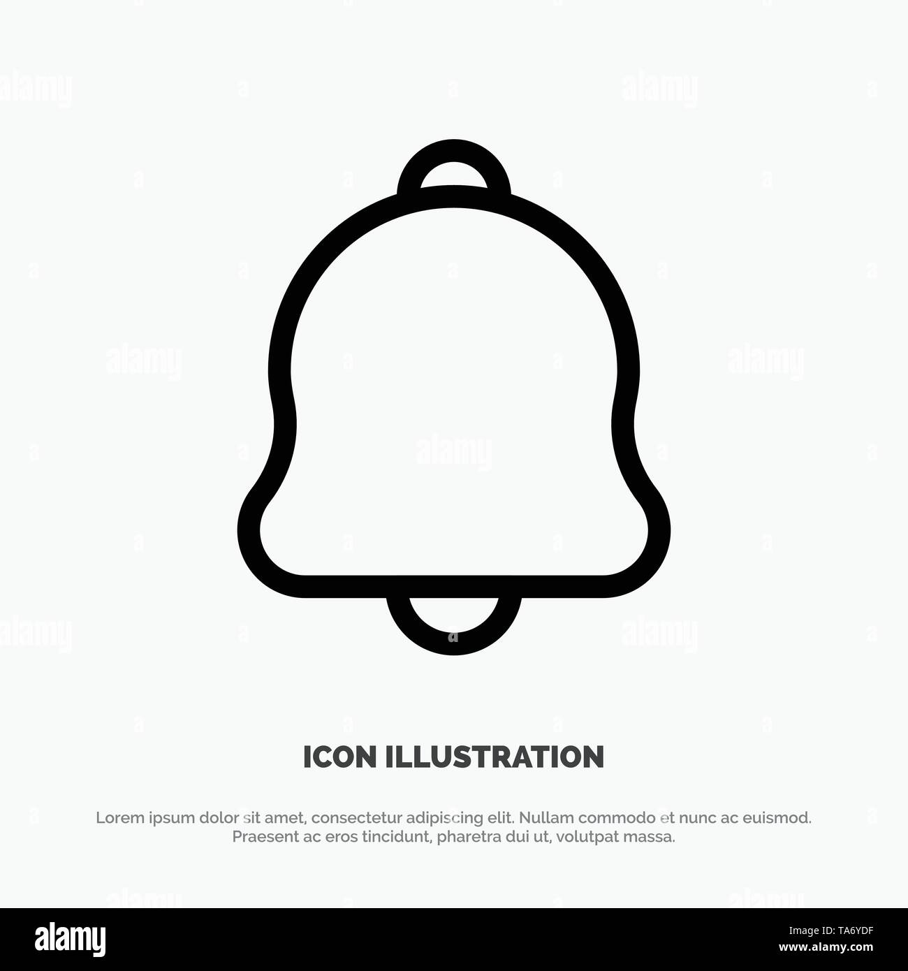 Alert, Bell, Notification, Sound Line Icon Vector Stock Vector Image