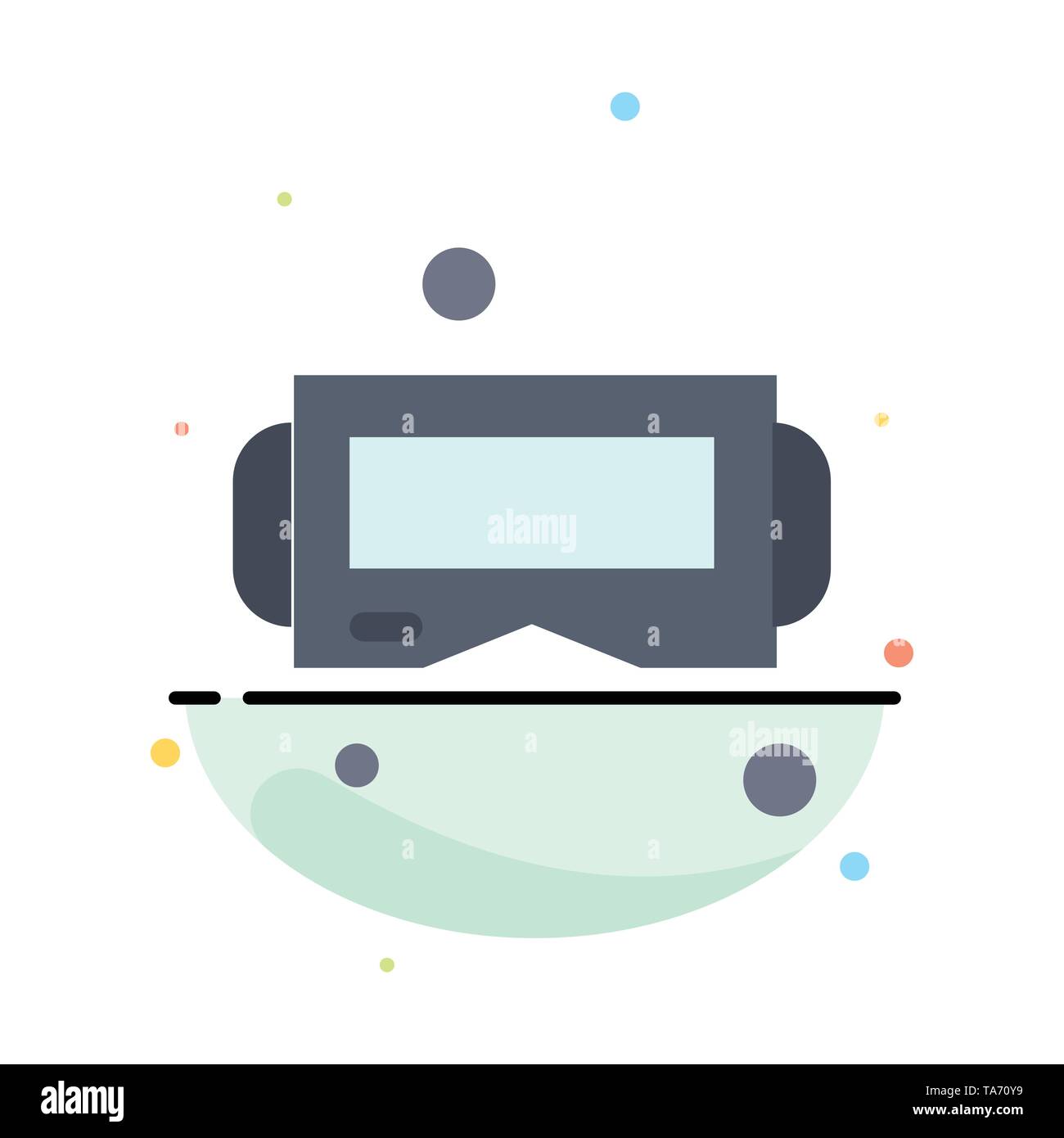 Device, Glasses, Google Glass, Smart Abstract Flat Color Icon Template Stock Vector