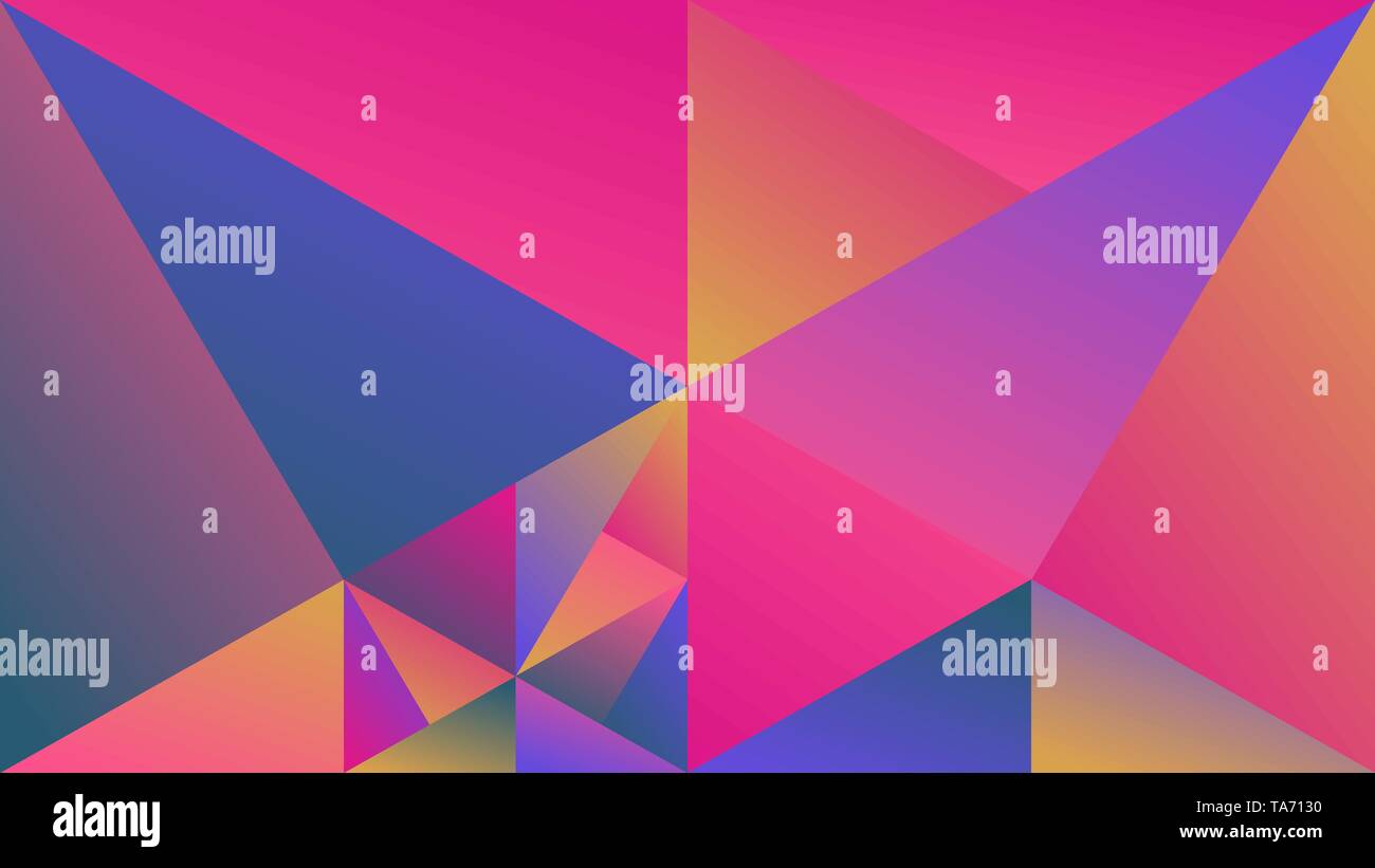 Polygonal multicolor geometric gradient triangle hd background Stock Vector