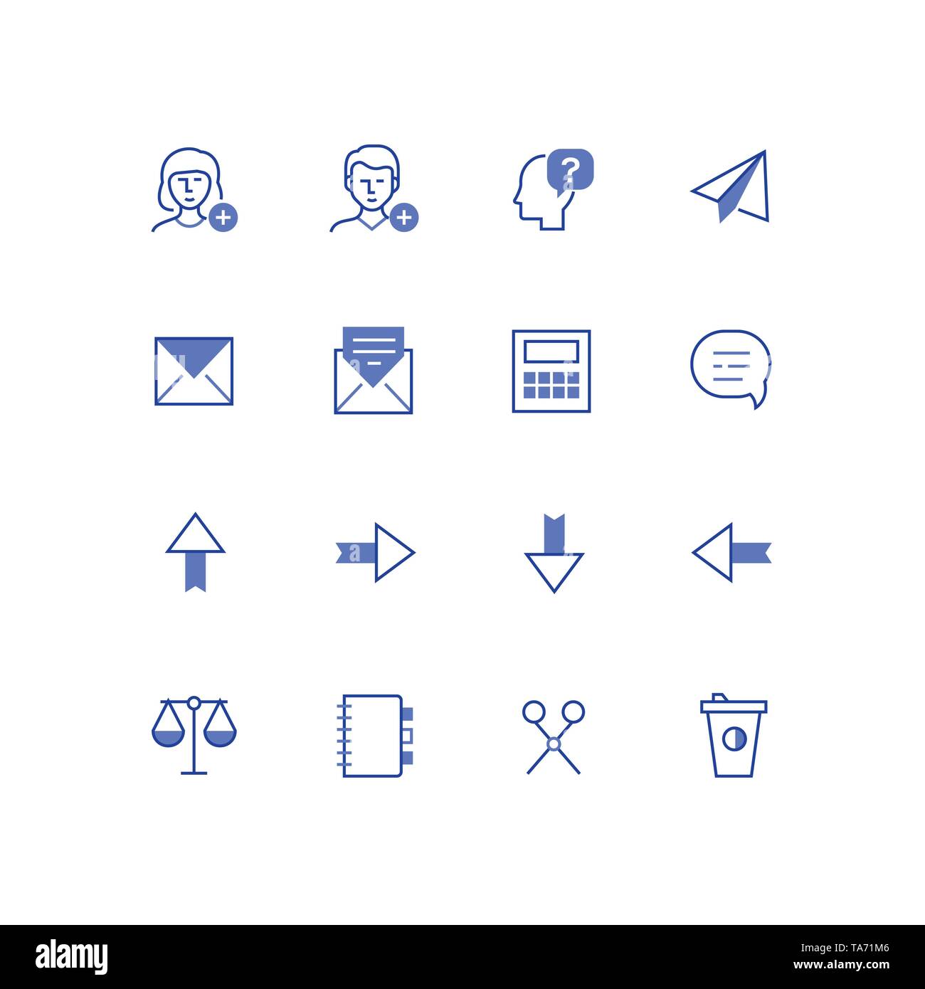 Business and social media - line design style icons set Stock Vector ...