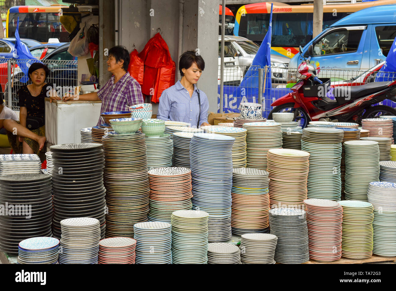 Shop selling Plates, Kuala Lumpur Stock Photo Alamy