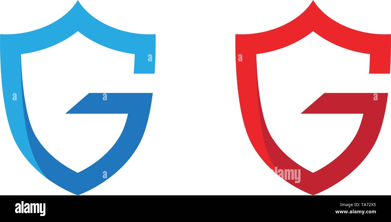 Creative blue shield letter Stock Vector Images Alamy