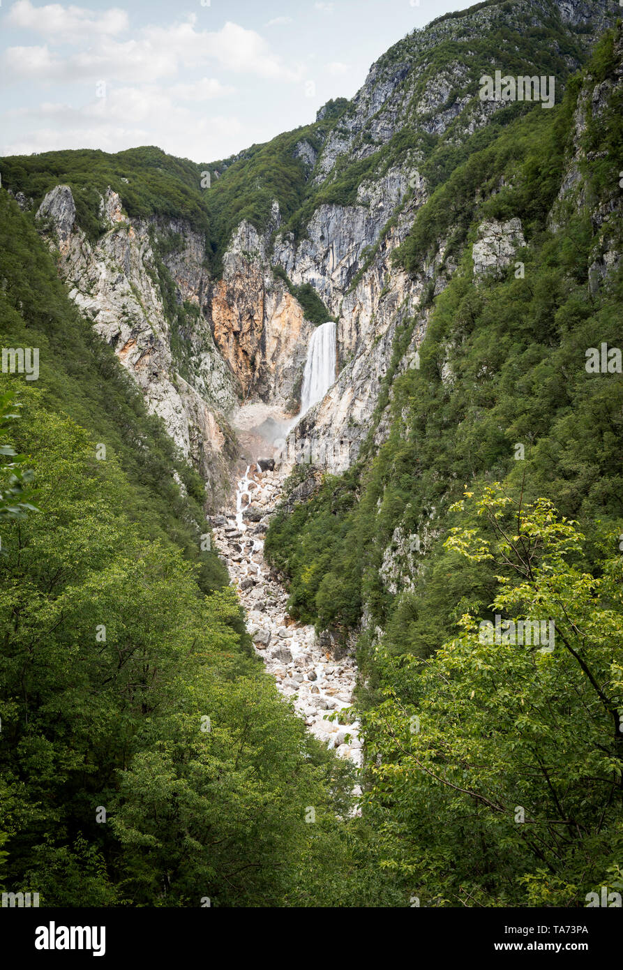 Boka waterfall in Slovenia Stock Photo