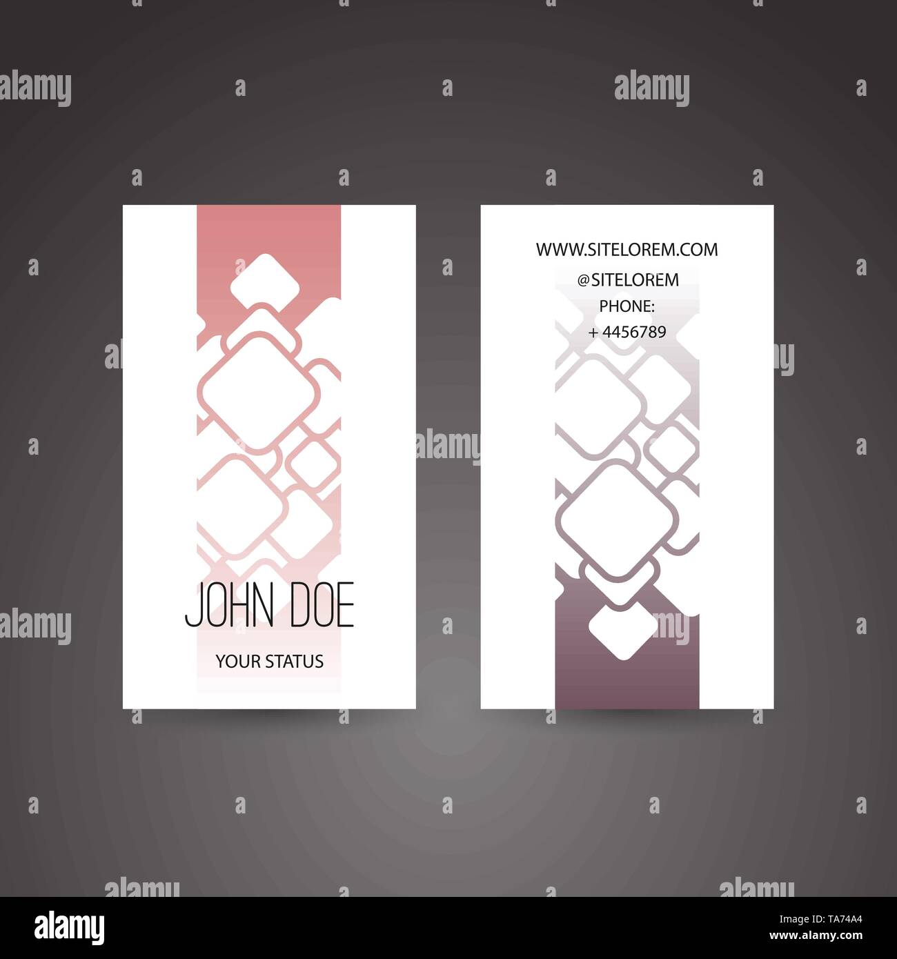 Business Card Template with Abstract Squares Pattern Background,  Creative Design - Illustration in Freely Editable Vector Format Stock Vector
