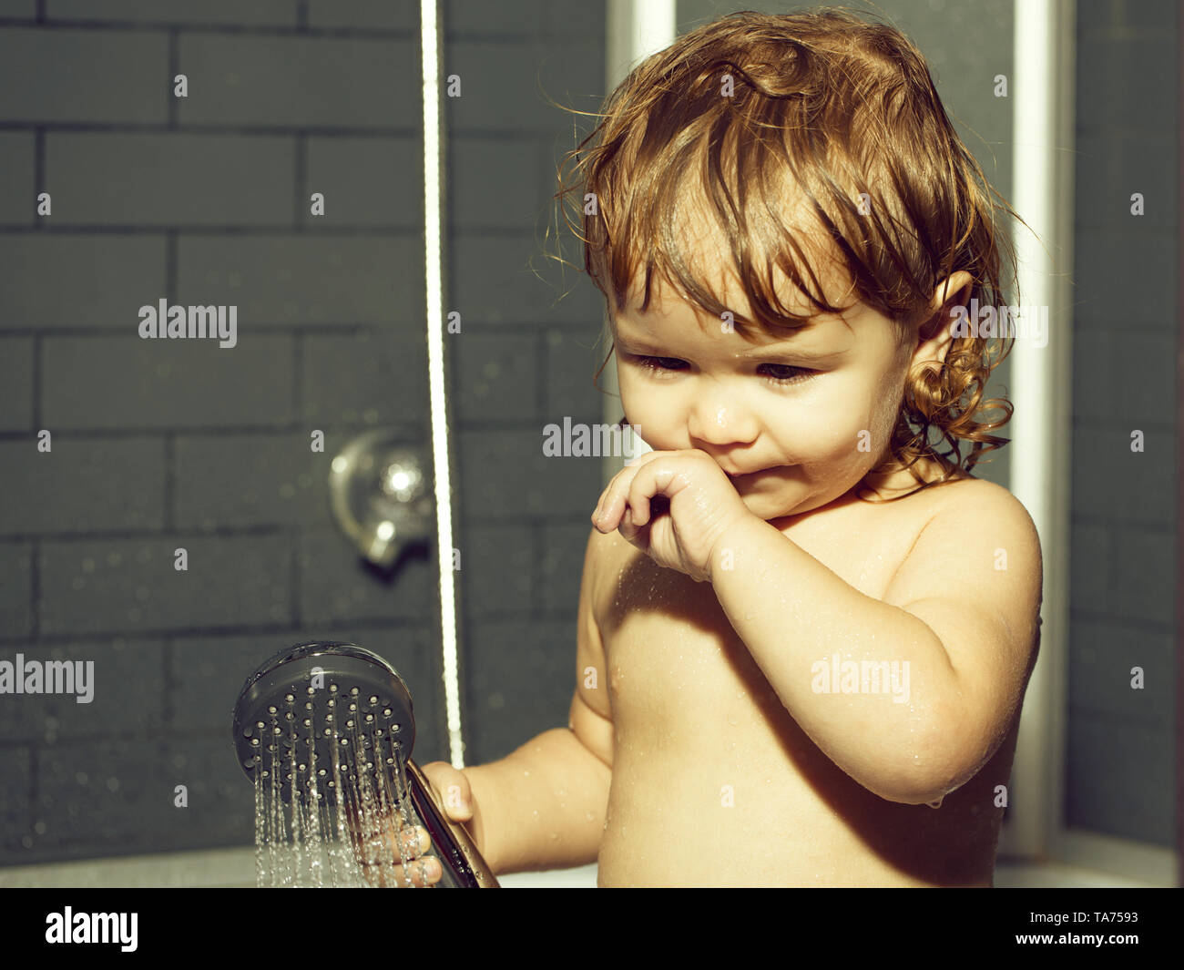 Child Bathroom Shower High Resolution Stock Photography and Images Alamy