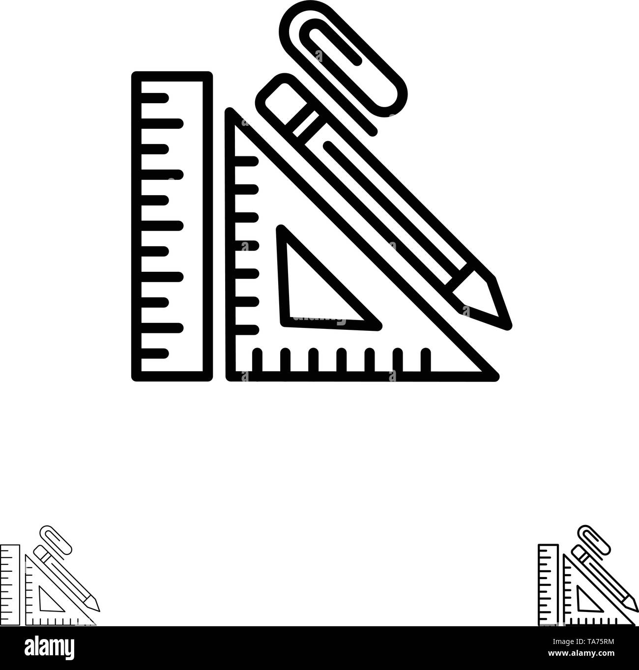 Scale, Construction, Pencil, Repair, Ruler, Clip Bold and thin black