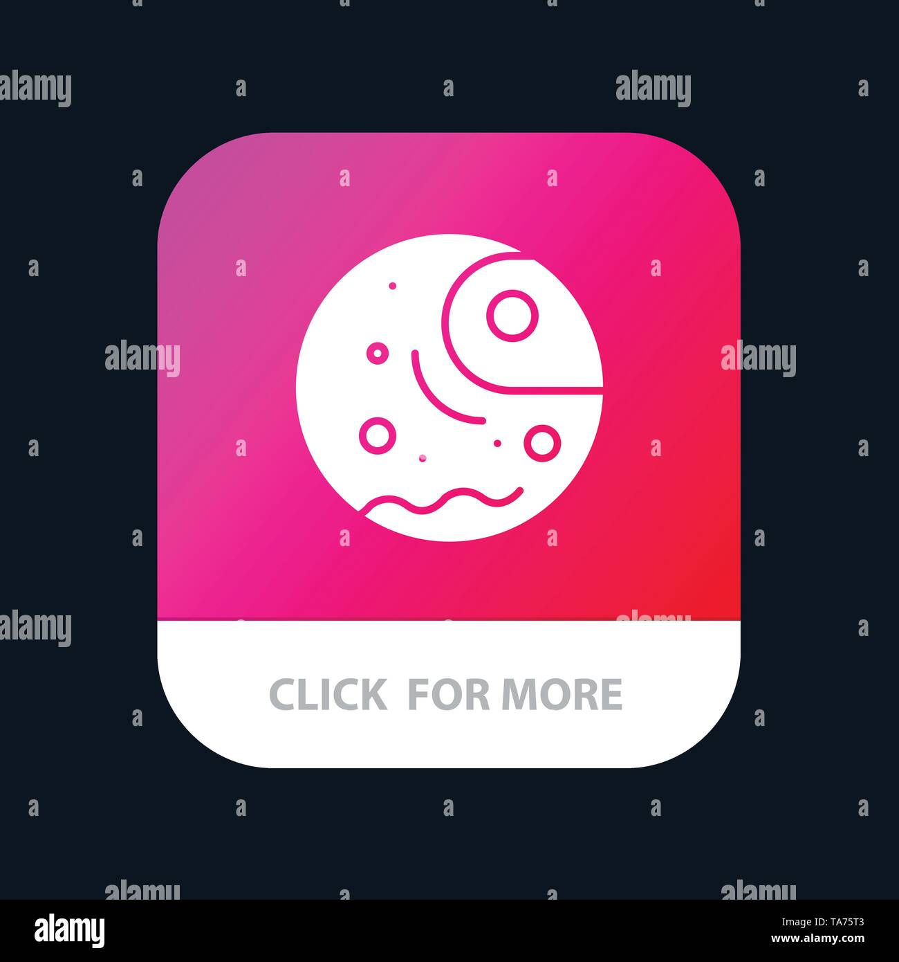 Distant, Gas, Giant, Planet Mobile App Button. Android and IOS Glyph Version Stock Vector
