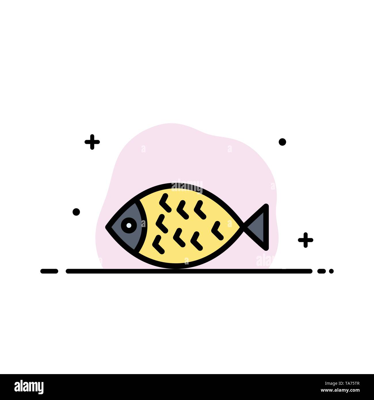Fish Food Easter Eat Business Flat Line Filled Icon Vector