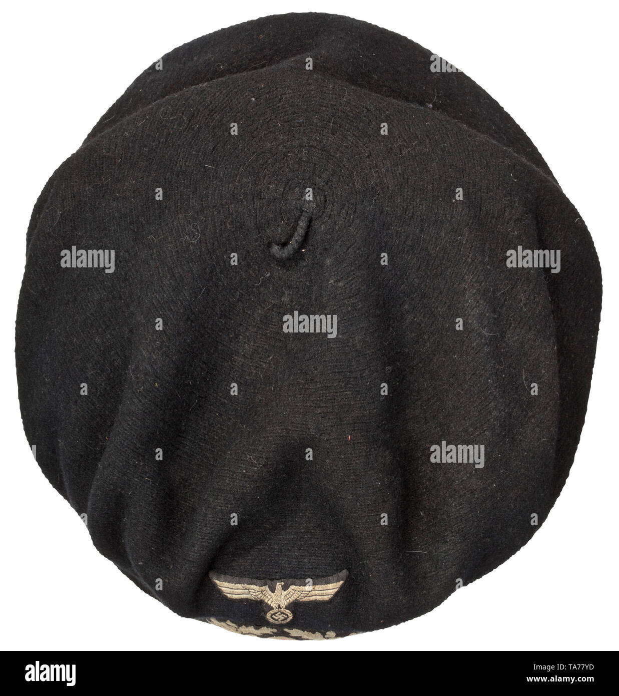 https://c8.alamy.com/comp/TA77YD/a-protective-panzer-beret-complete-with-removable-cover-padded-body-with-black-felt-finishing-coat-six-large-rubber-ventilation-rivets-six-section-black-oil-cloth-liner-with-brown-leather-sweatband-supply-stamping-black-knitted-cover-in-the-shape-of-a-beret-with-late-grey-woven-emblems-on-a-black-base-size-57-historic-historical-army-armies-armed-forces-military-militaria-object-objects-stills-clipping-clippings-cut-out-cut-out-cut-outs-20th-century-editorial-use-only-TA77YD.jpg