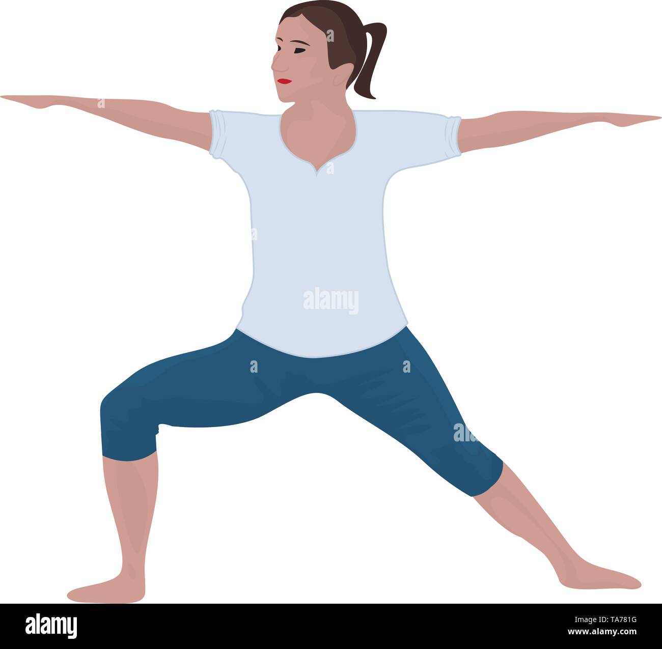 A girl in yoga pose vector illustration on a white background isolated ...