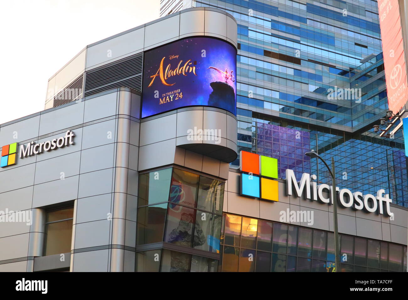 XBOX PLAZA, Microsoft Theater in front of the Staples Center, downtown of Los Angeles - California Stock Photo