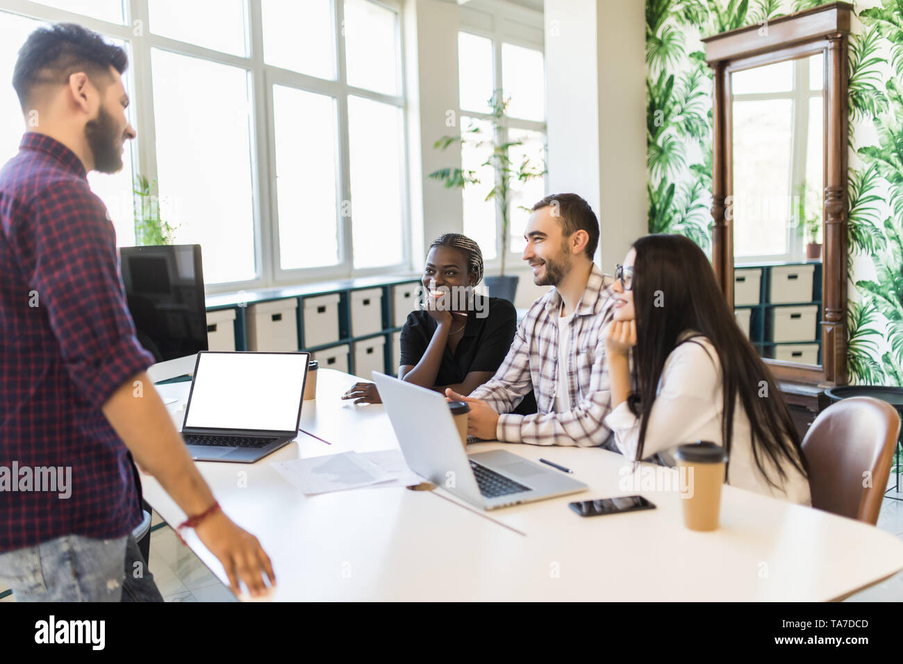Relaxed Informal It Business Startup Company Meeting Team Leader