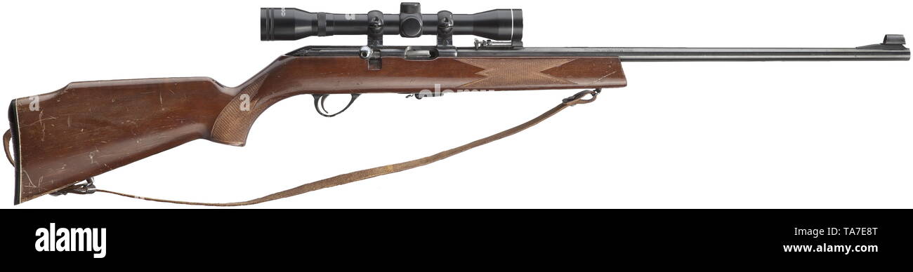 LONG ARMS, MODERN HUNTING WEAPONS, repeating rifle Anschuetz model 1415/16, with scope, calibre 22 lr, number 3431, Additional-Rights-Clearance-Info-Not-Available Stock Photo