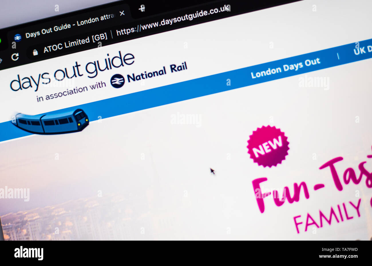 Days out guide webpage Stock Photo