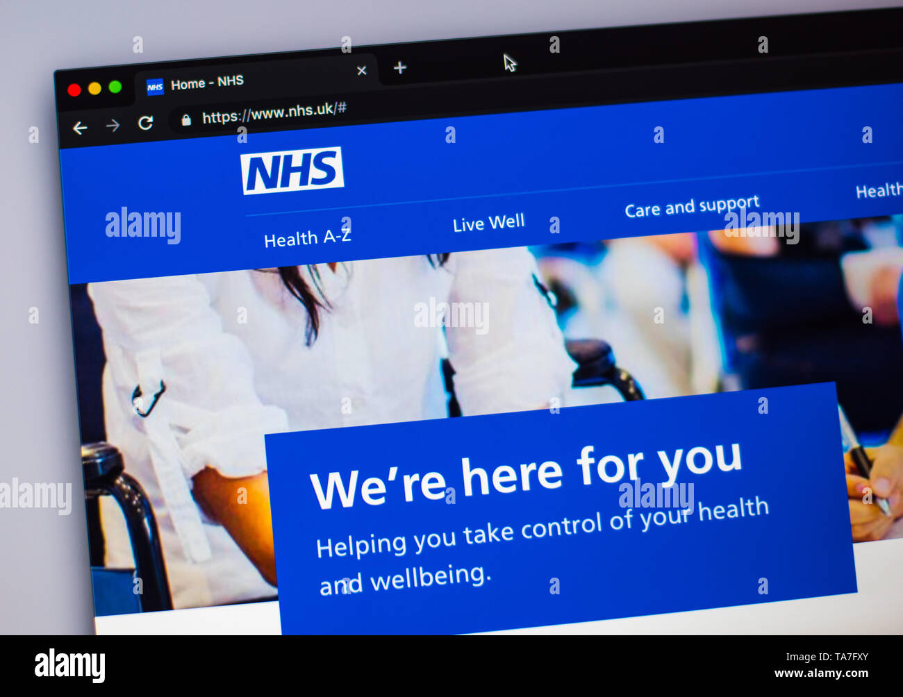 NHS website home page Stock Photo