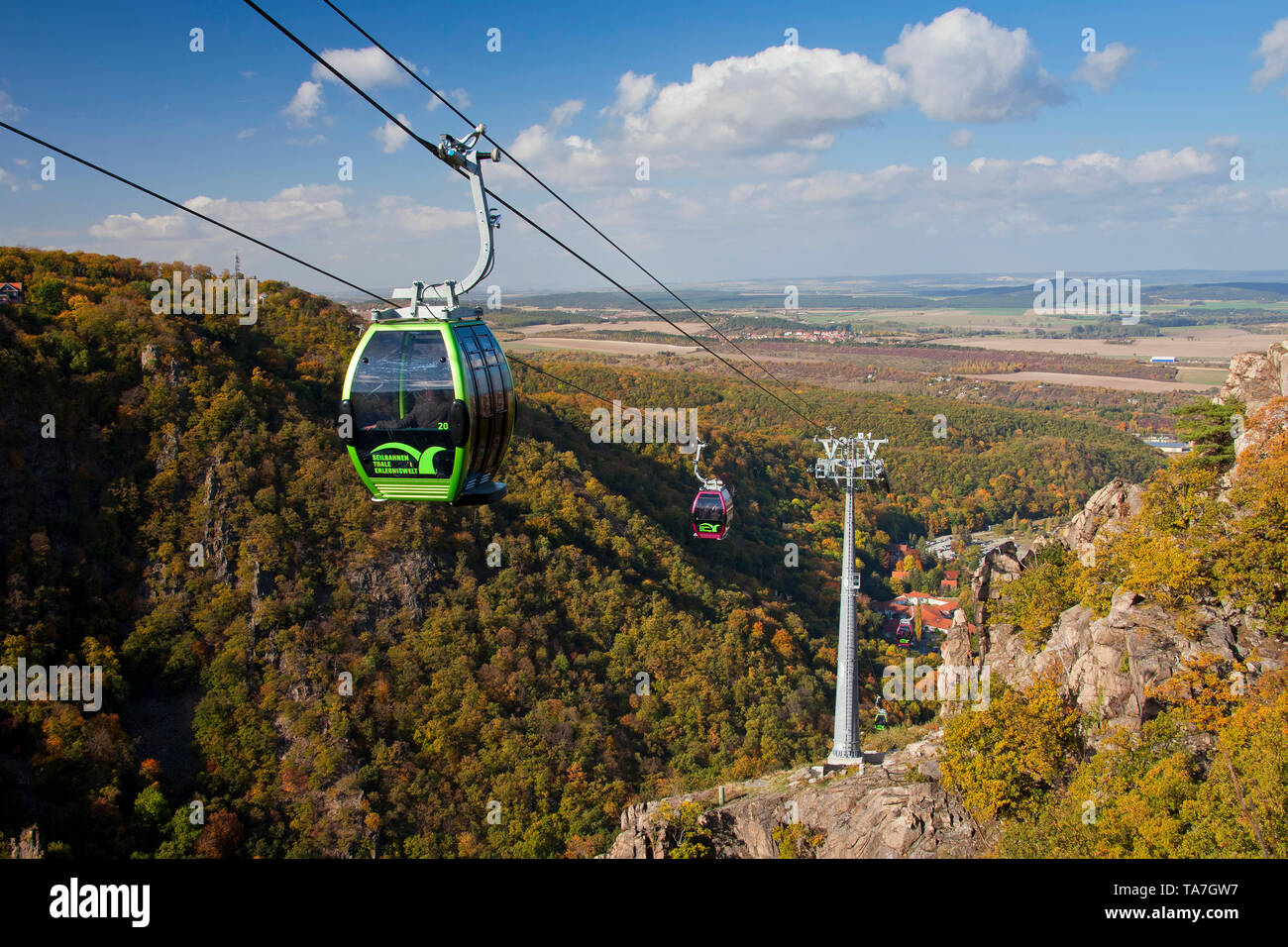 Bode Valley Gondola Lift. Thale, Sachsen-Anhalt, Germany Stock Photo