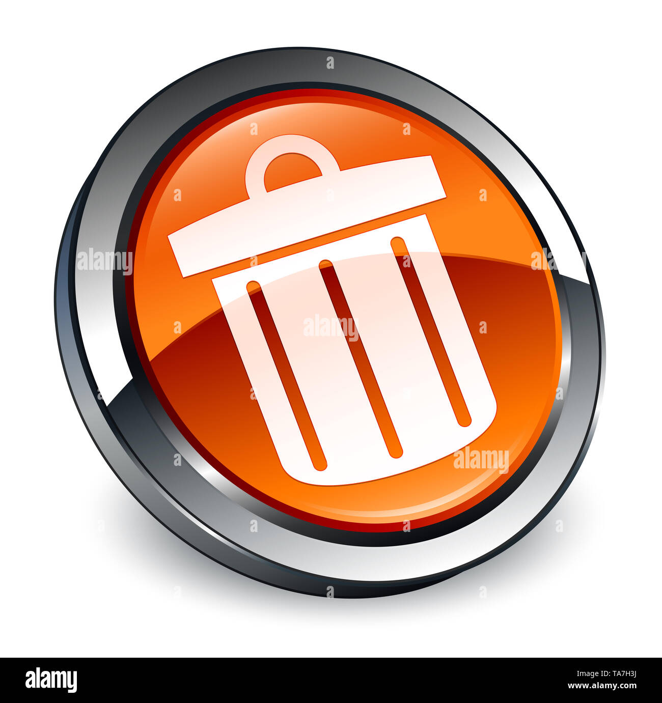 Recycle bin icon isolated on 3d brown round button abstract ...