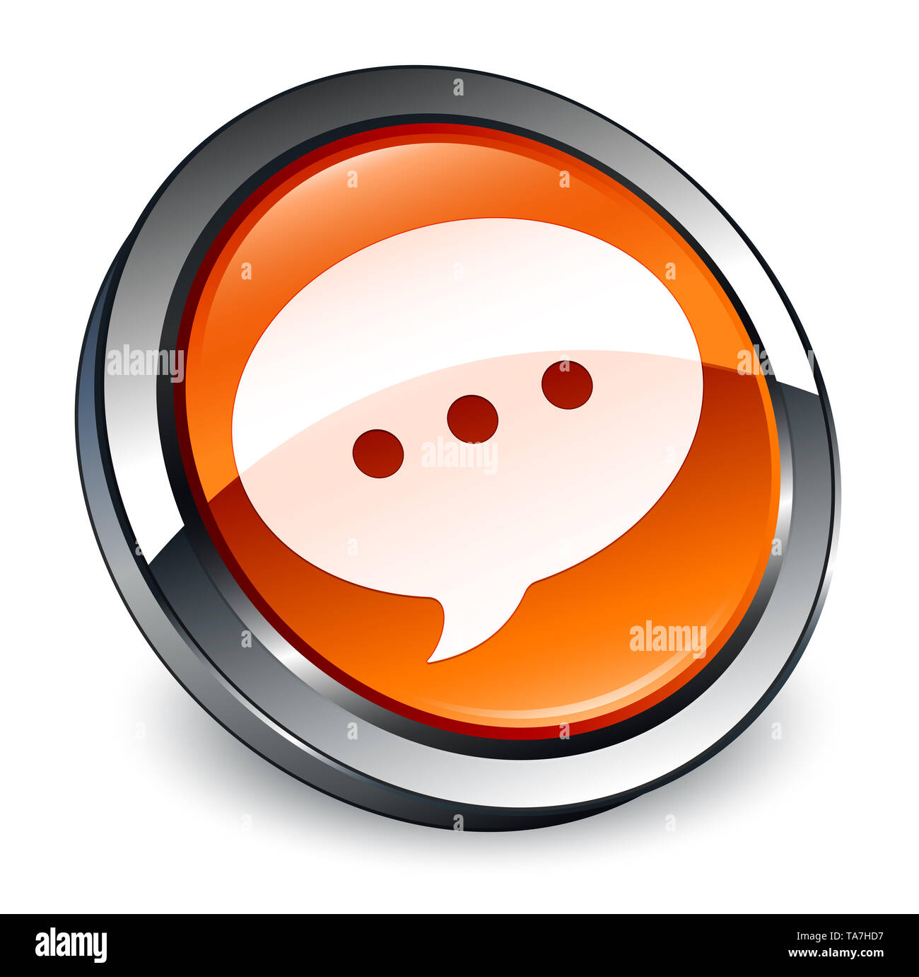 Conversation icon isolated on 3d brown round button abstract ...