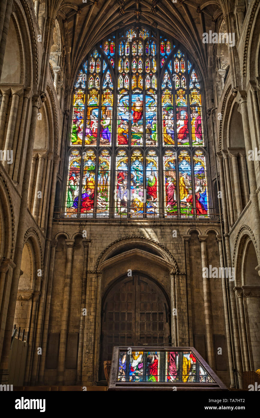 Stained Glass Window at Norwich Cathedral Stock Photo Alamy
