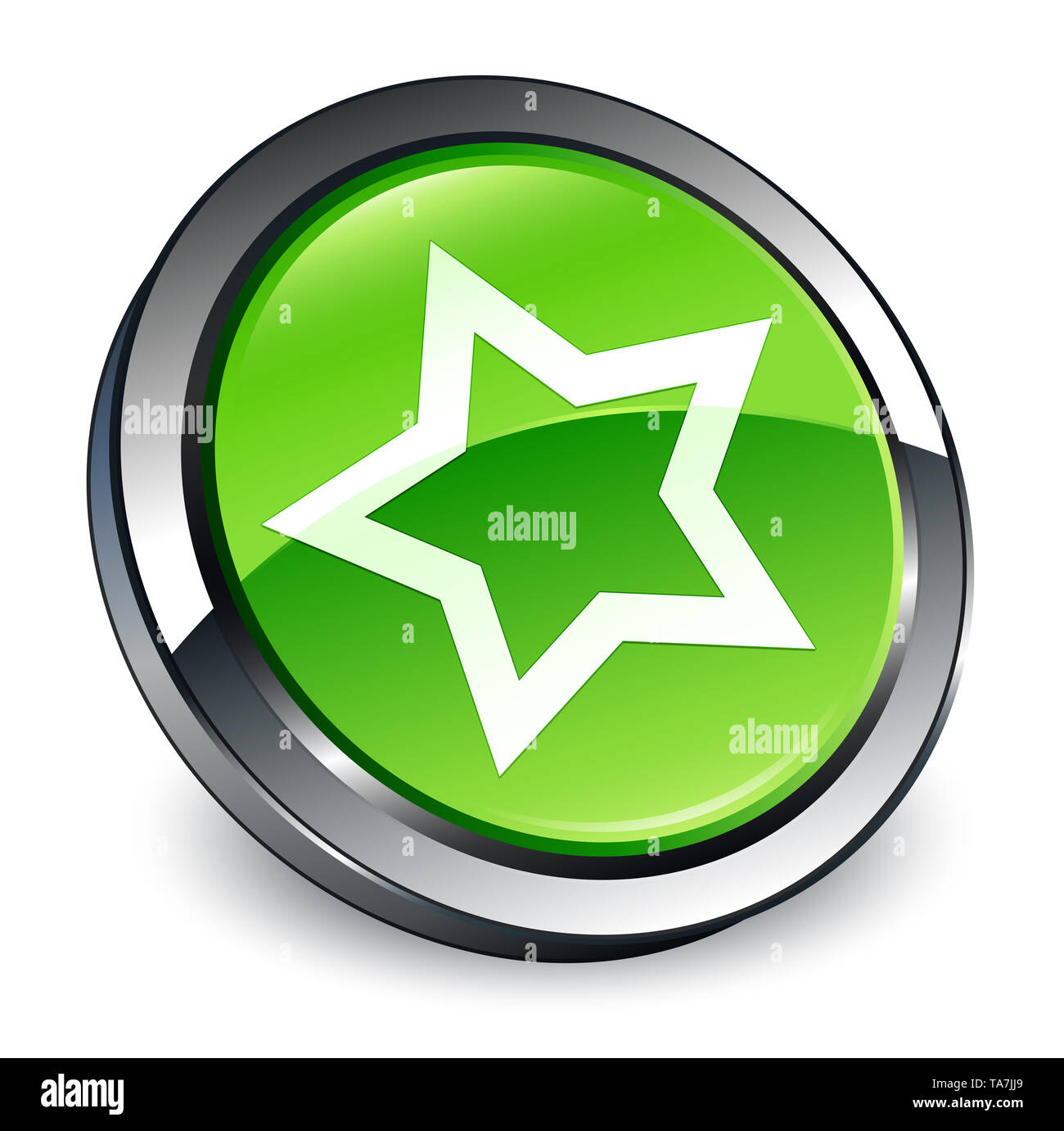 Star icon isolated on 3d green round button abstract illustration Stock ...