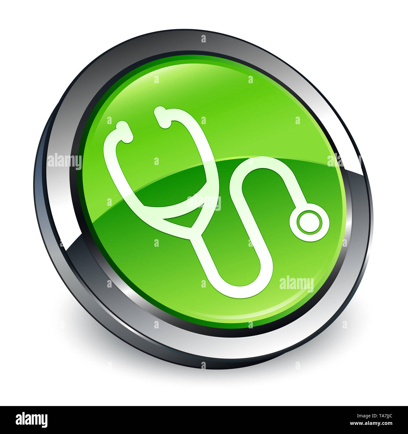 Stethoscope icon isolated on 3d green round button abstract ...