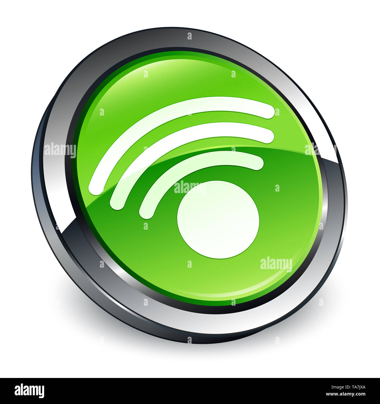 Wifi icon isolated on 3d green round button abstract illustration Stock ...