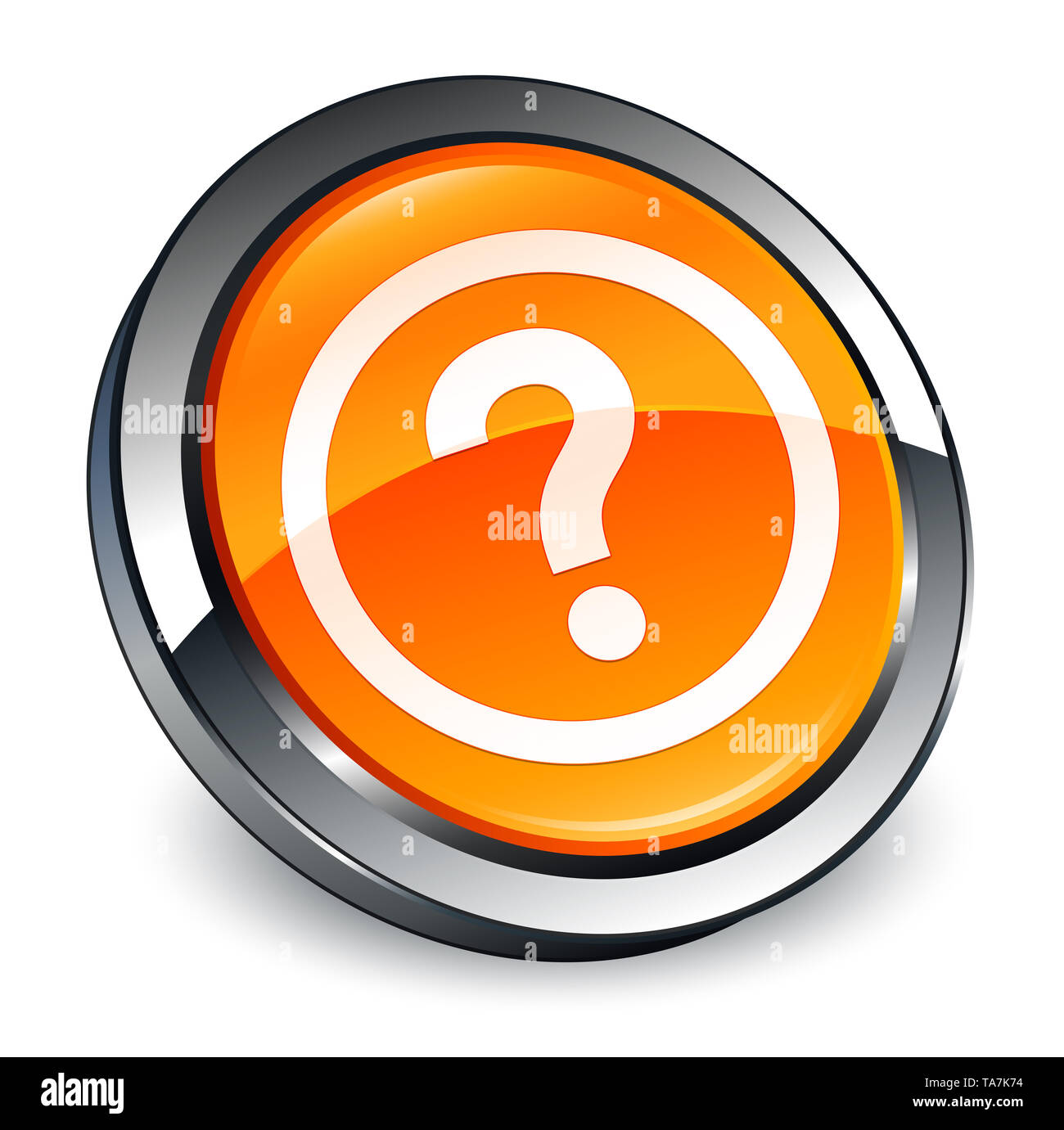 3d button orange with question mark sign hi-res stock photography and ...