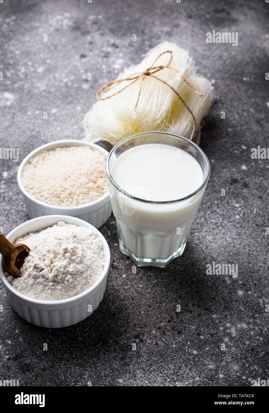 Gluten free rice flour, noodle and nondairy milk Stock Photo Alamy