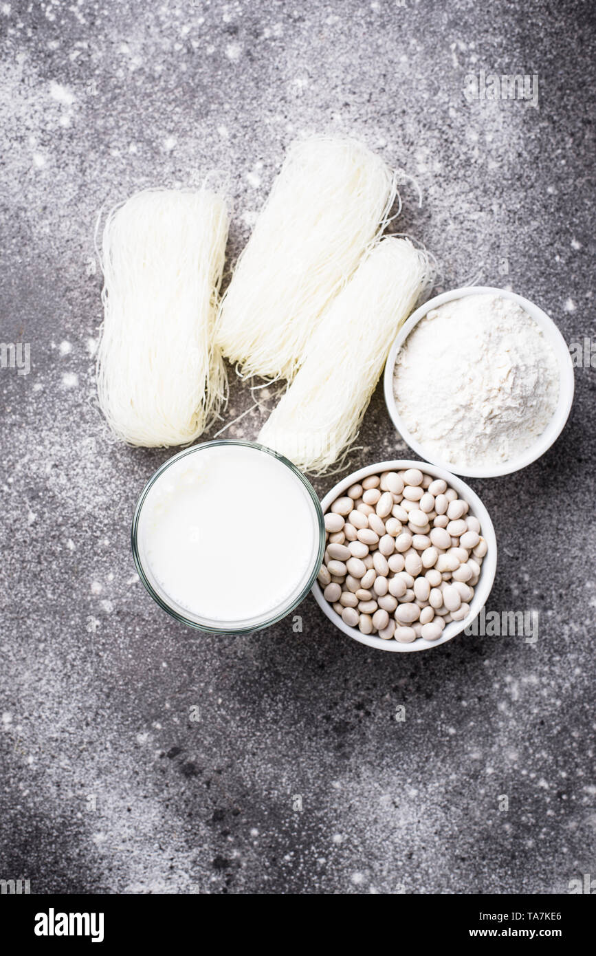Gluten free soybean flour, noodle and nondairy milk Stock Photo Alamy