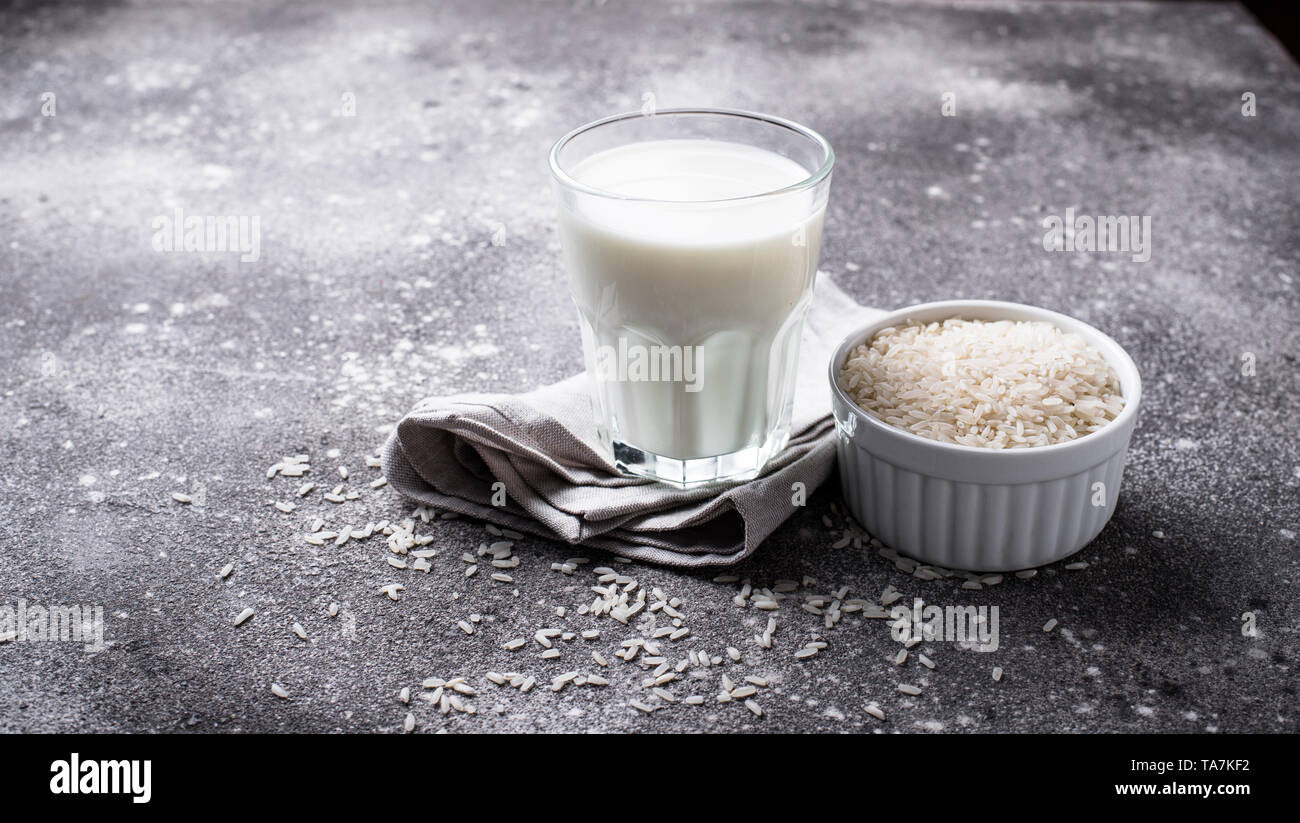Nondairy lactose free rice milk Stock Photo Alamy
