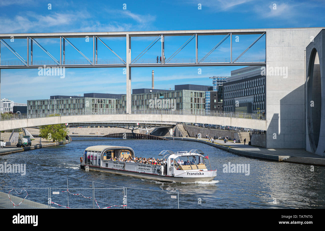 BERLIN,GERMANY,2019: Building of German Chancellery or Bundeskanzleramt in Berlin is an agency serving executive office of Chancellor of Germany,head  Stock Photo