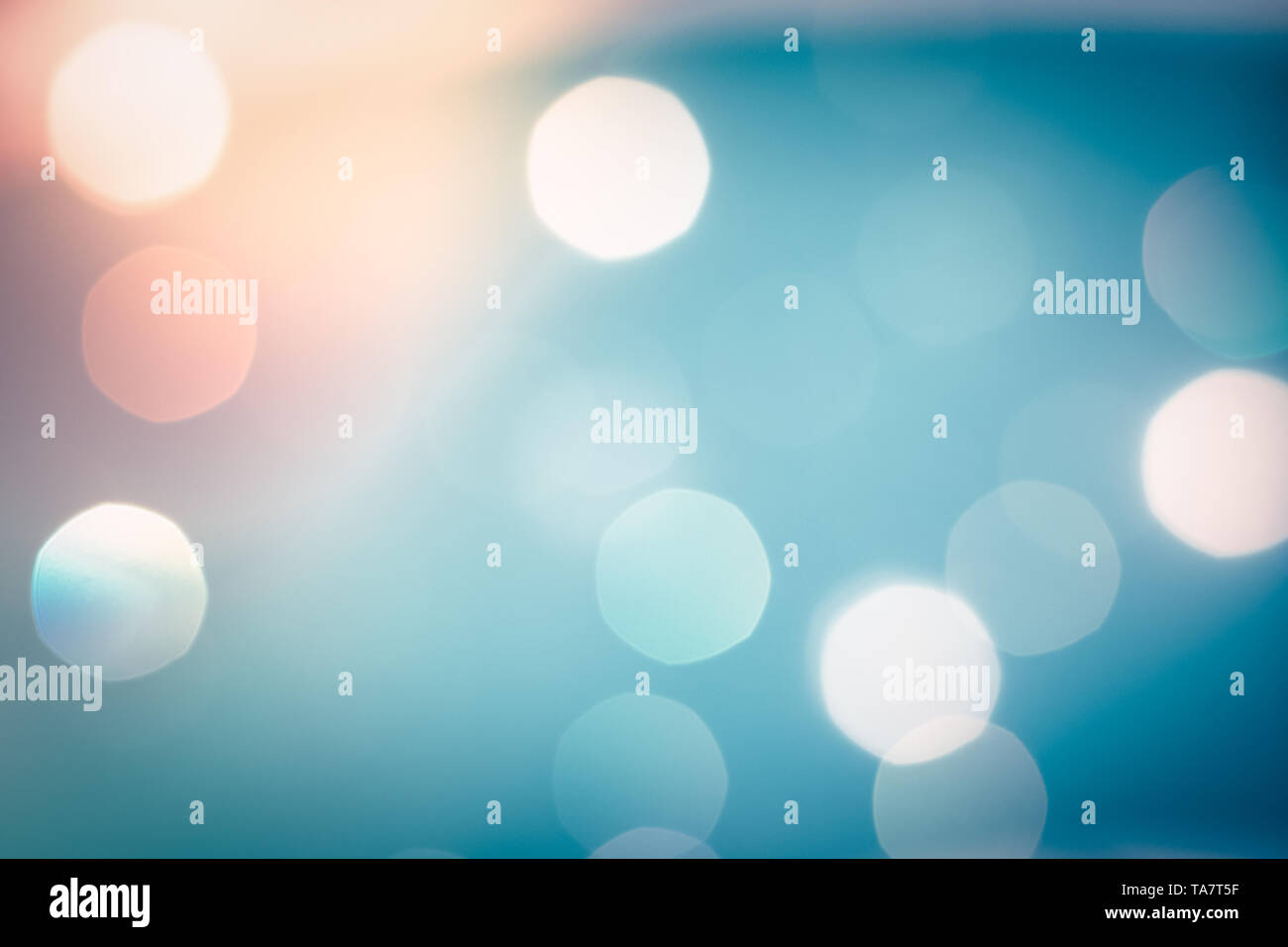 Abstract light Blue blurred bokeh for background for overlay backdrop design. Stock Photo