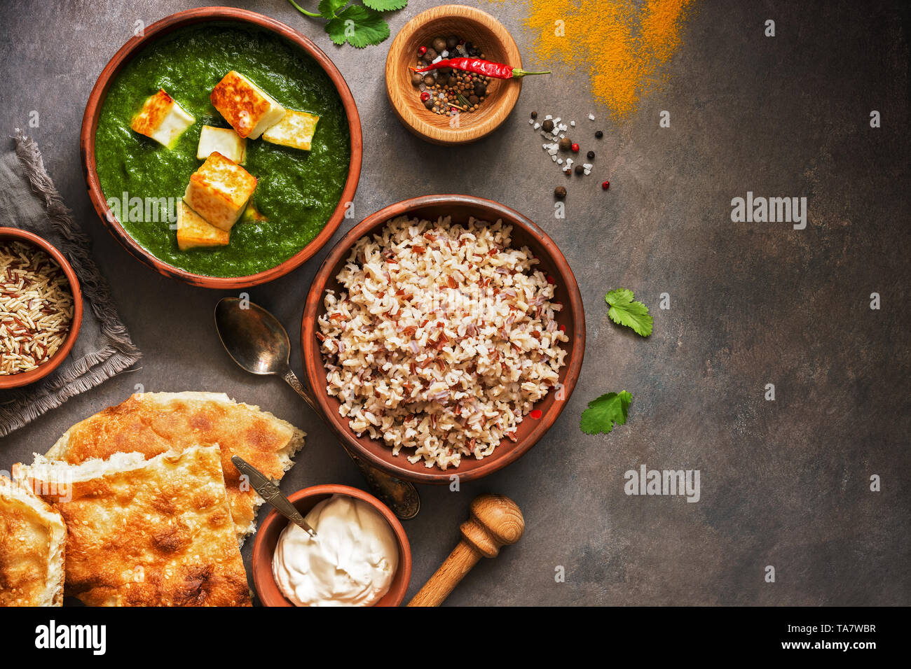 Indian Food Palak Paneer Or Spinach And Cottage Cheese Curry