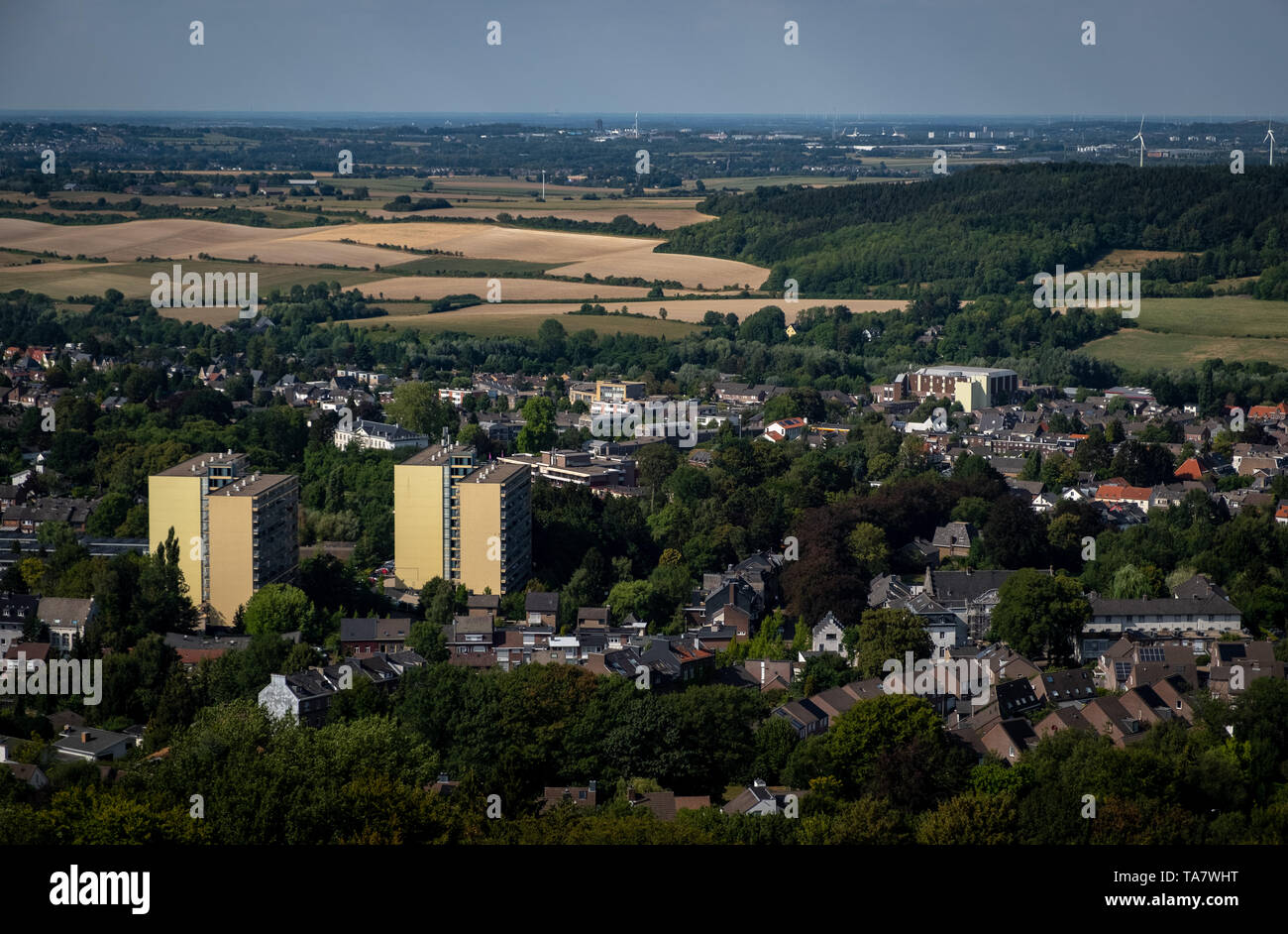 view of Aken from watchtower at three border point in Vaals (the Netherlands) Stock Photo