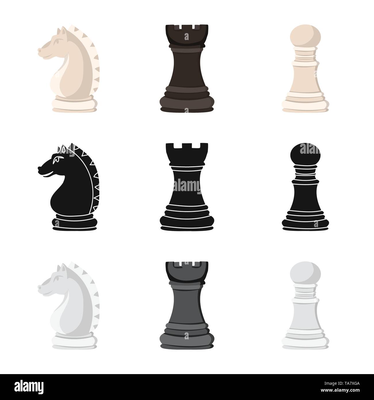 Vector illustration of checkmate and thin sign. Collection of checkmate and target stock vector illustration. Stock Vector