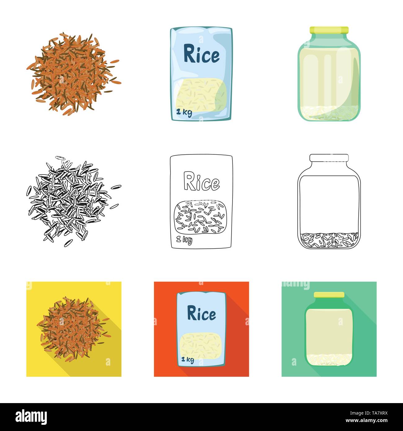 Isolated object of crop and ecological icon. Set of crop and cooking ...